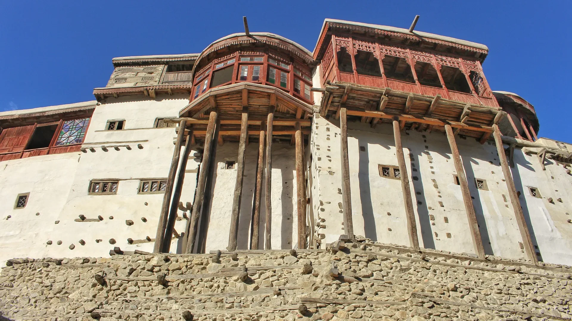 Baltit Fort in Karimabad, Hunza, with its wooden balconies