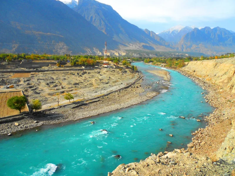 The Gilgit River flowing past Gilgit city