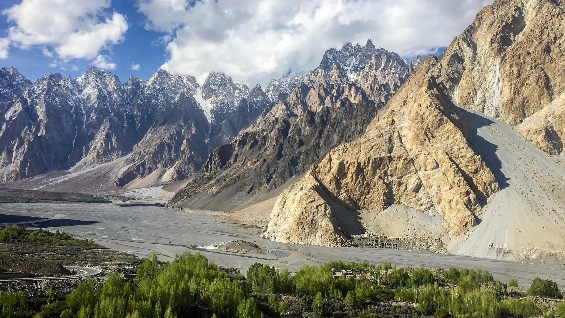 The jagged Passu Cones rising above Gojal in Upper Hunza
