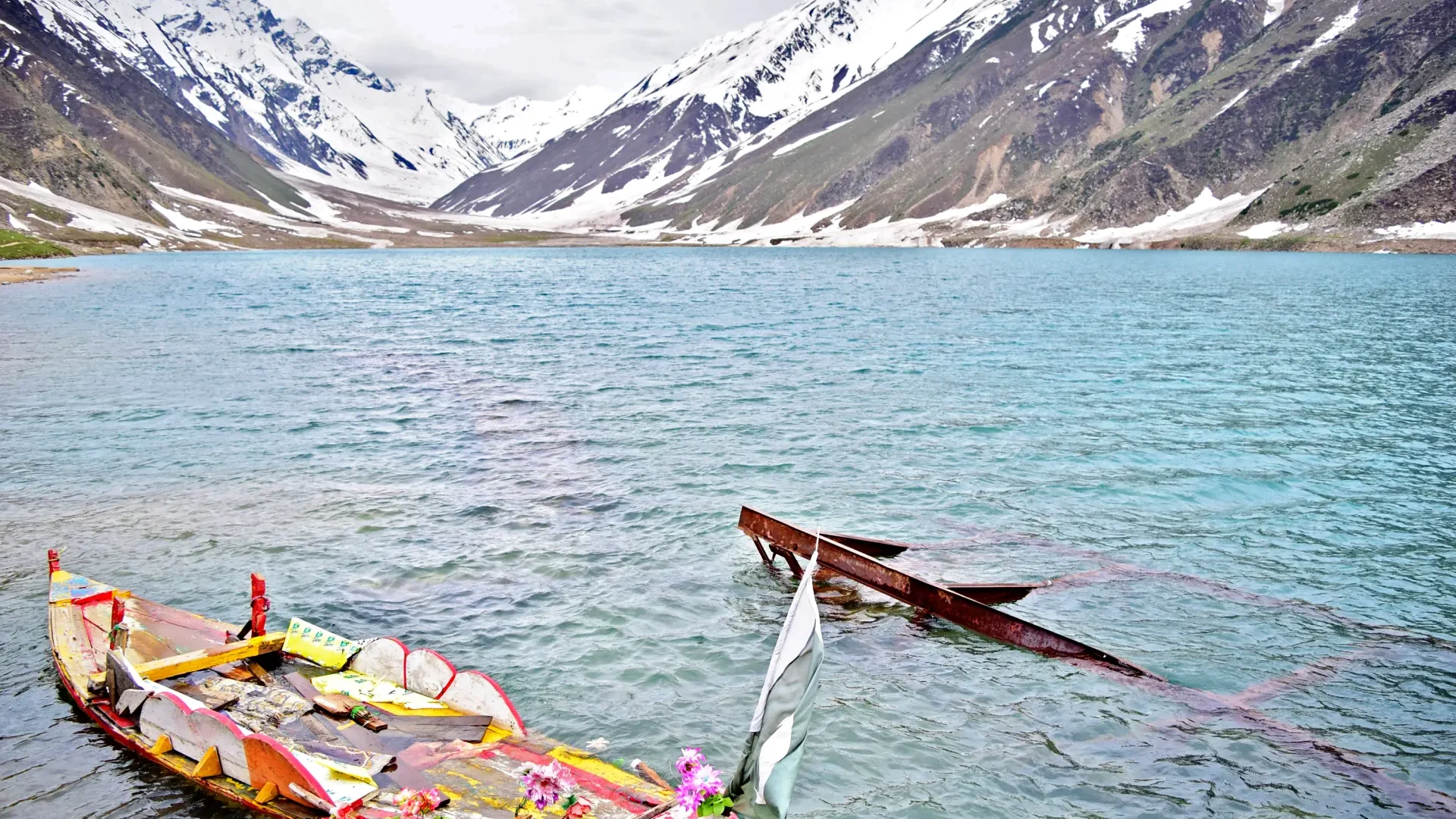 A colourful boat on Lake Saiful Muluk