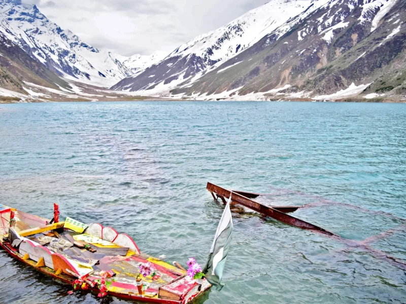 A colourful boat on Lake Saiful Muluk