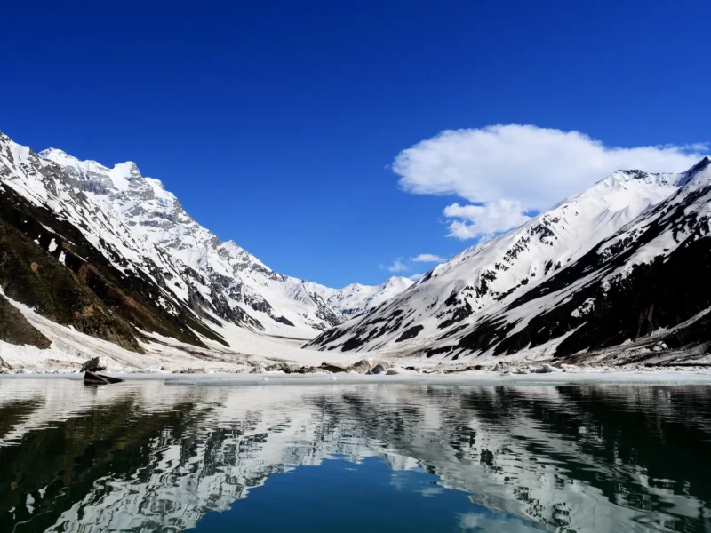 Lake Saiful Muluk reflecting snow peaks near Naran