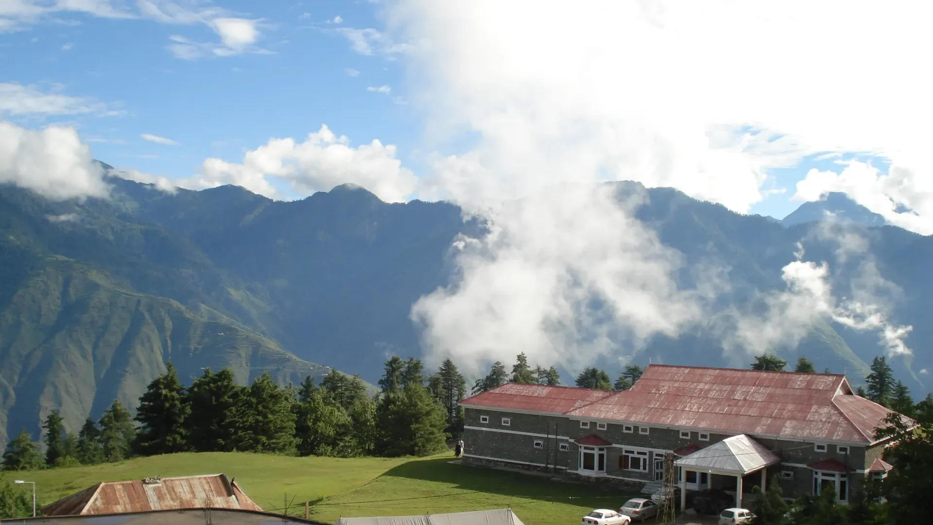 Hotels and forest at Shogran in the Kaghan Valley