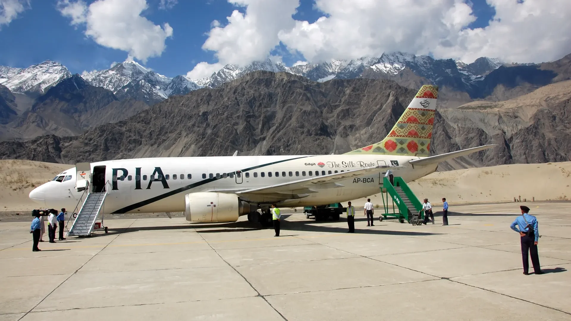 Passenger aircraft on the apron at Skardu airport