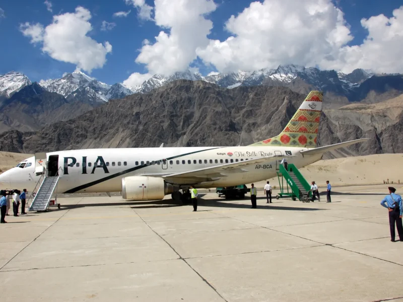 Passenger aircraft on the apron at Skardu airport